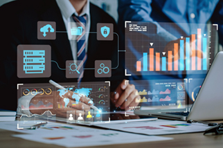 Data analysis using dashboard to provide information for key performance indicators